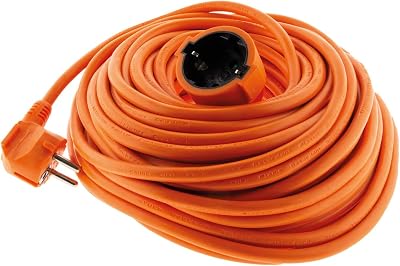 , Cable alargador Flexible Schuko H05VVF 3G1,5 mm² 10 m Naranja, Cable alargador Resistente a la abrasión, Funda de PVC, Uso Privado y Comercial, Cumple con Las Normas Europeas