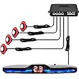 Car Parktronic Parking Built-in Plane Sensors Rear Reversing Backup System with 4 Sensors LED Light Distance Display Warning Buzzer Distance Detection