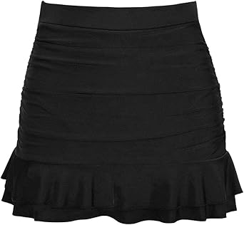 high waist ruched swim skirt