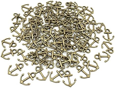 100 Grams Nautical Anchor Shape Steampunk Charm Pendant Connector for Sailor Navy DIY Jewelry Making Accessories by Alimitopia(Antique Bronze)