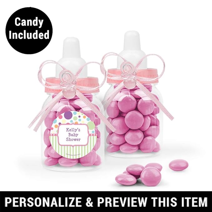 pink baby bottle favors