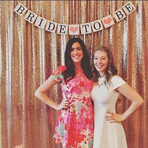 B-COOL Sequin Backdrops 4ft x 7ft Rose Gold Sequin Photo Booth Backdrop Wedding Party Sparkling Photography Backdrop Curtain