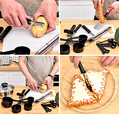 Kitchen Utensils Set - 21 Stainless Steel and Nylon Cooking Utensil Set - Nylon Utensils Spatula Set - Non-stick Heat Resistant Kitchen Cooking Utensils Cookware Set - Best Kitchen Tools and Gadgets