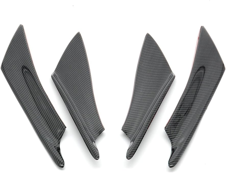 Tasan Racing Universal 4Pcs/Set Front Bumper Lip Diffuser Splitter Fins Body Spoiler Canards Valence Chin Carbon Fiber