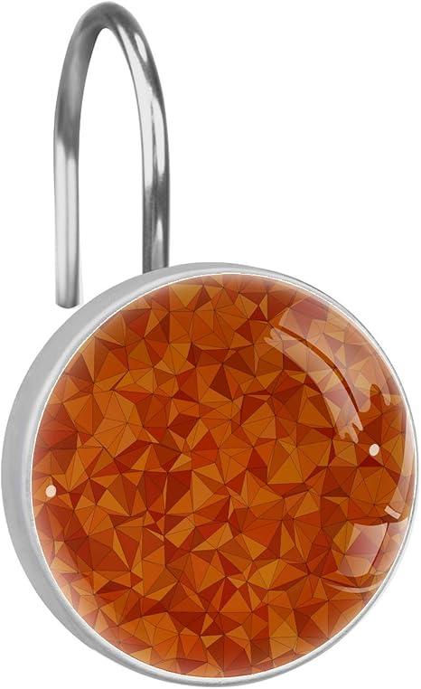 ldl Triángulo Fondo Abstracto Naranja 3.7 x 3.7 cm Ganchos de cortina