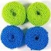 Dish Scrubber Brush With Detachable Handle - Scratch-Free Hard Polyester Sponge Set for Pot, Pan, Plate Scrub - 4 Pack Scourer (Green Blue)