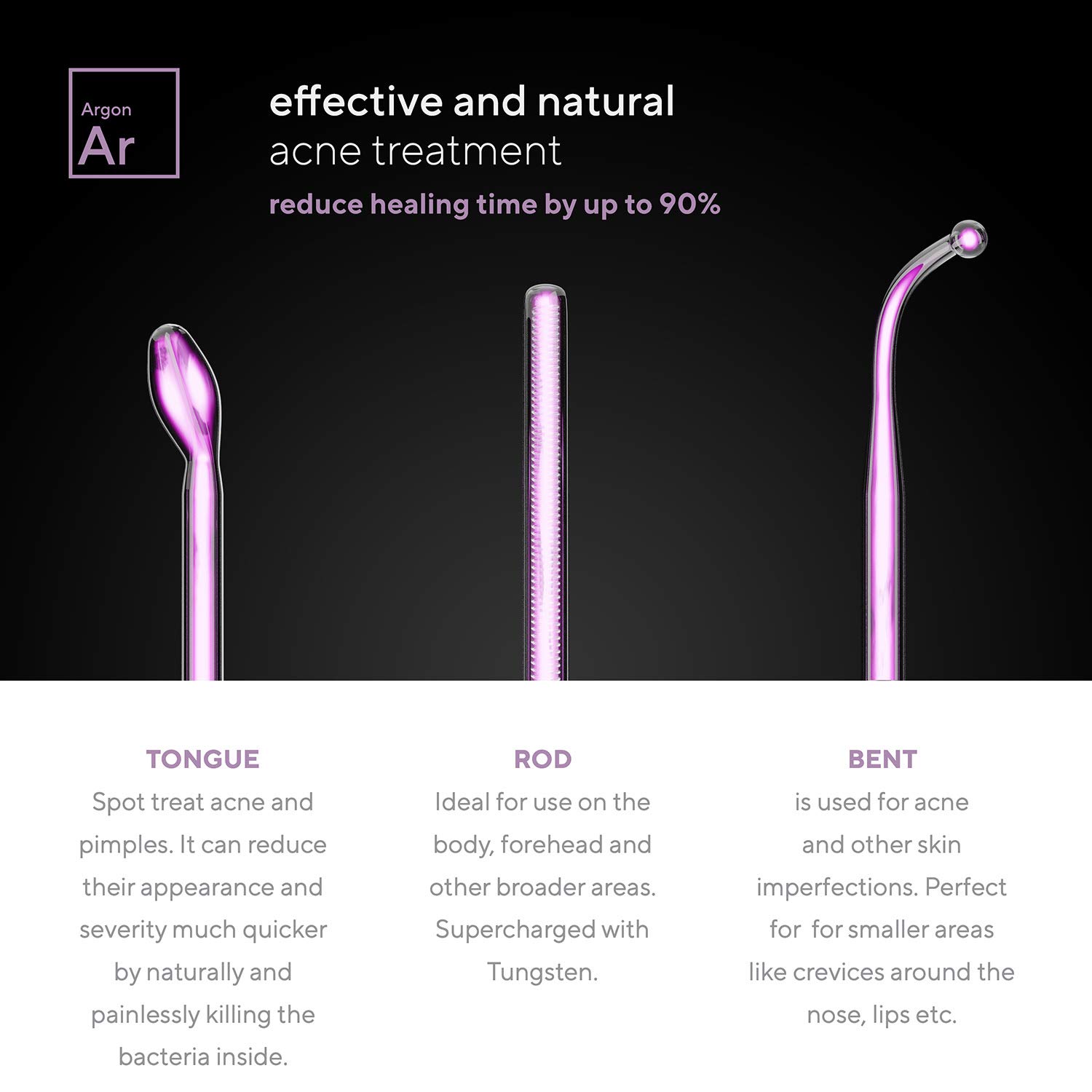 NuDerma Professional Skin Therapy Wand - Portable Handheld High Frequency Skin Therapy Machine with 6 Neon & Argon Wands - Acne Treatment - Skin Tightening - Wrinkle Reducing – Facial Skin Lifter: Beauty