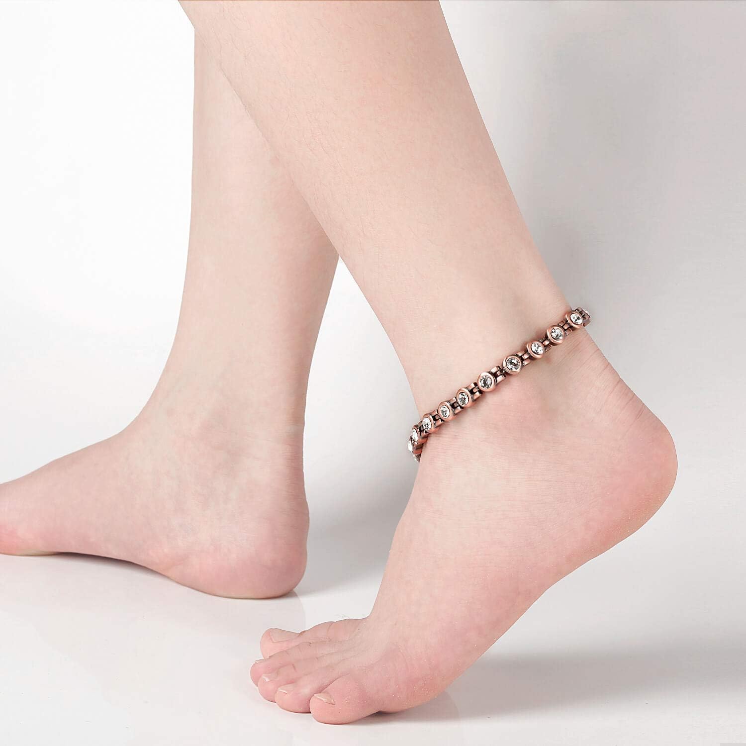 Copper Ankle Bracelets Crystal Anklet for Women Arthritis Pain Relief: Health & Personal Care