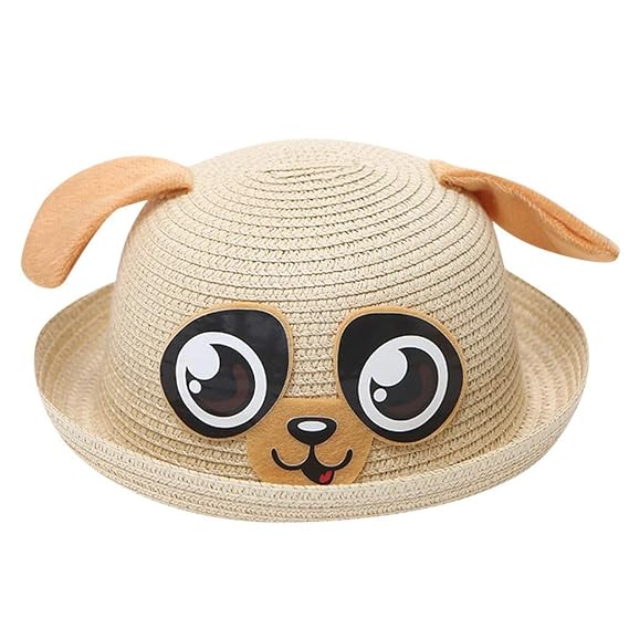 Chapeau De Paille Dessin Animé Mignon Chiot Oreille Chapeau