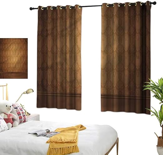 Amazon Com Lace Curtains Tan Antique Damask Royal Aged 72 X108