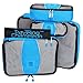 Chameleon PACKING CUBES for Travel -4 Piece Set Luggage Organizers with Shoe Bag (Ocean Blue)