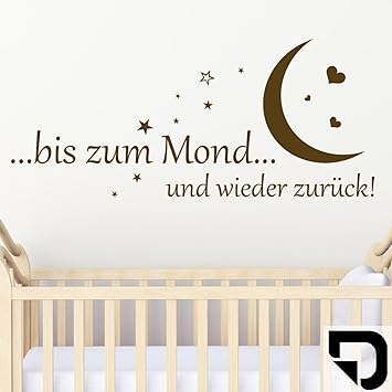 DESIGNSCAPE® Wandtattoo Bis zum Mond und wieder zurück 120 x 53 cm (Breite x Höhe) schwarz DW809001-L-F4
