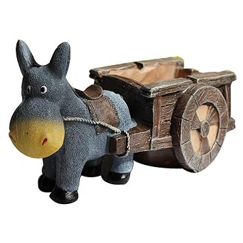 Foanwm Harz Esel Wagen Aschenbecher Ornamente Figuren Aschenbecher