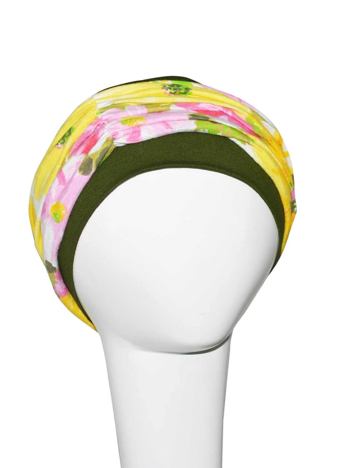 chemo turban leaf green with multi headband ( buy 1 get 1 sleep cap free )