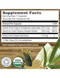 Orgánica Selenio 200 mcg con yodo y todos los alimentos de todo orgánico certificado de...