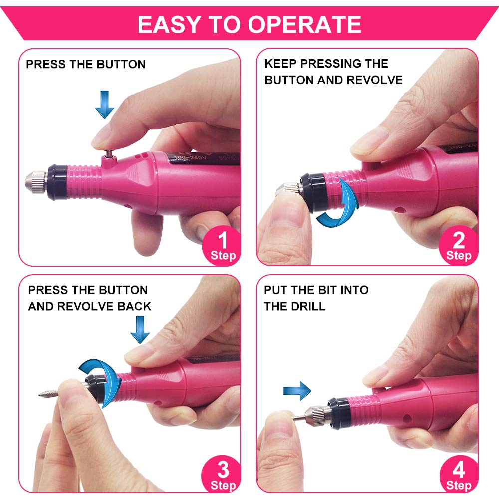 Electric Nail Drill, Acrylic Nail Tools, Professional Portable Electric Nail Kit, Pen Shape Finger Toe Nail Care, Electric Nail Polishing Machine, Nail File Nail Tips Manicure Pedicure Machine set: Beauty