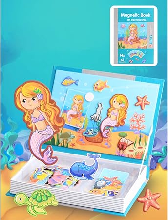 Amazon Thinkmax 子供の発達脳磁気発達のための磁気パズル漫画の磁石パズルゲーム 水中の世界 おもちゃ おもちゃ