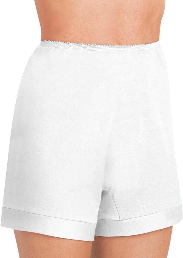 QT Intimates Pacote com 3 Calcinhas de Algodão Flare Leg, Branco, 9