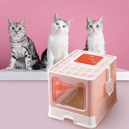 大きい猫トイレ 砂が飛び散るのを防ぐことができる 折りたたみデザイン 簡単に設置し 携帯しやすい 51x41x38cm Ftlkibifd トイレ本体 通販 Amazon