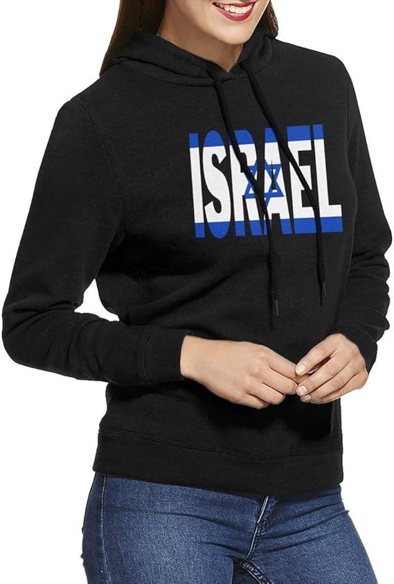 DPASIi Israel Flag Pullover Hoodie Ladies' Long Sleeve Tops Hooded
