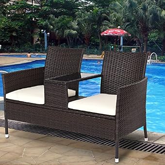 Tangkula Outdoor Furniture Set Patio Conversation Set With Removable Cushions Table Wicker Modern Sofas For Garden Beachfront Decor
