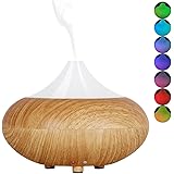 LSoug Cool Mist Air Humidifier - 7 Color LED Lights Changing, 140ml Essential Oil Diffuser Portable Aromatherapy, Waterless Auto Shut-off for Home Office Bedroom Room