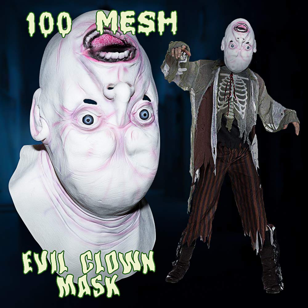 Upside Down Full Head Mask,Latex Rubber Mask by Monstleo, Halloween Costume Party Mask for Masquerade/Birthday Parties,Carnival Decorations
