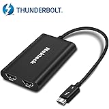 [Certified] Nekteck Thunderbolt 3 to Dual 4K HDMI Adapter Converter for Mac and Windows Systems - Support Up to Two UHD 4K 60Hz Displays - [USB-C is NOT supported]