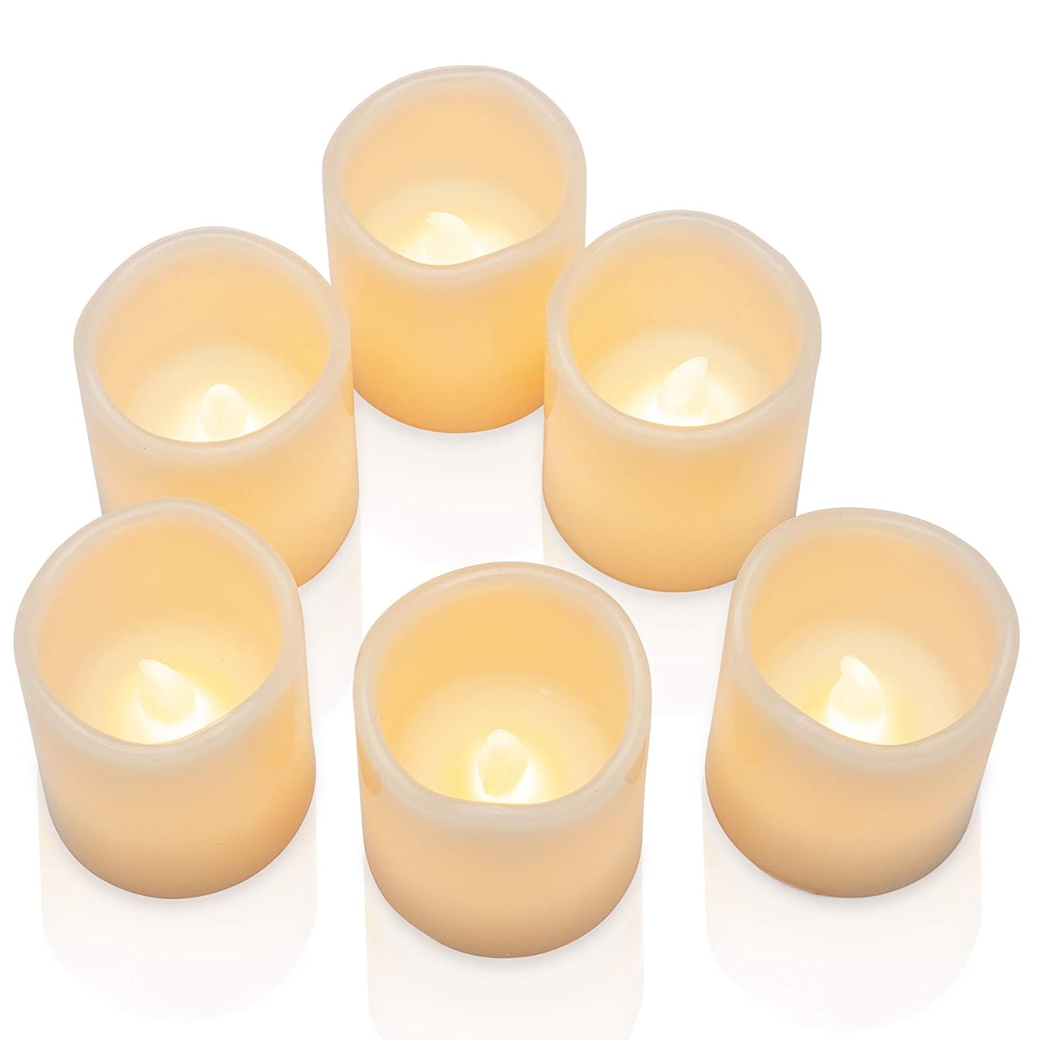 Vont Flameless LED Candles, Flickering, Battery Powered, Real Wax