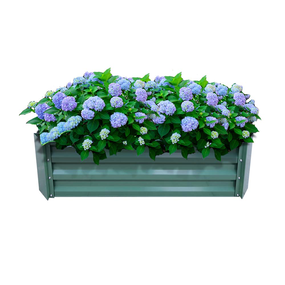 AUFUN Jardinera de Acero Galvanizado 120x60x30cm Verde bancal de ...