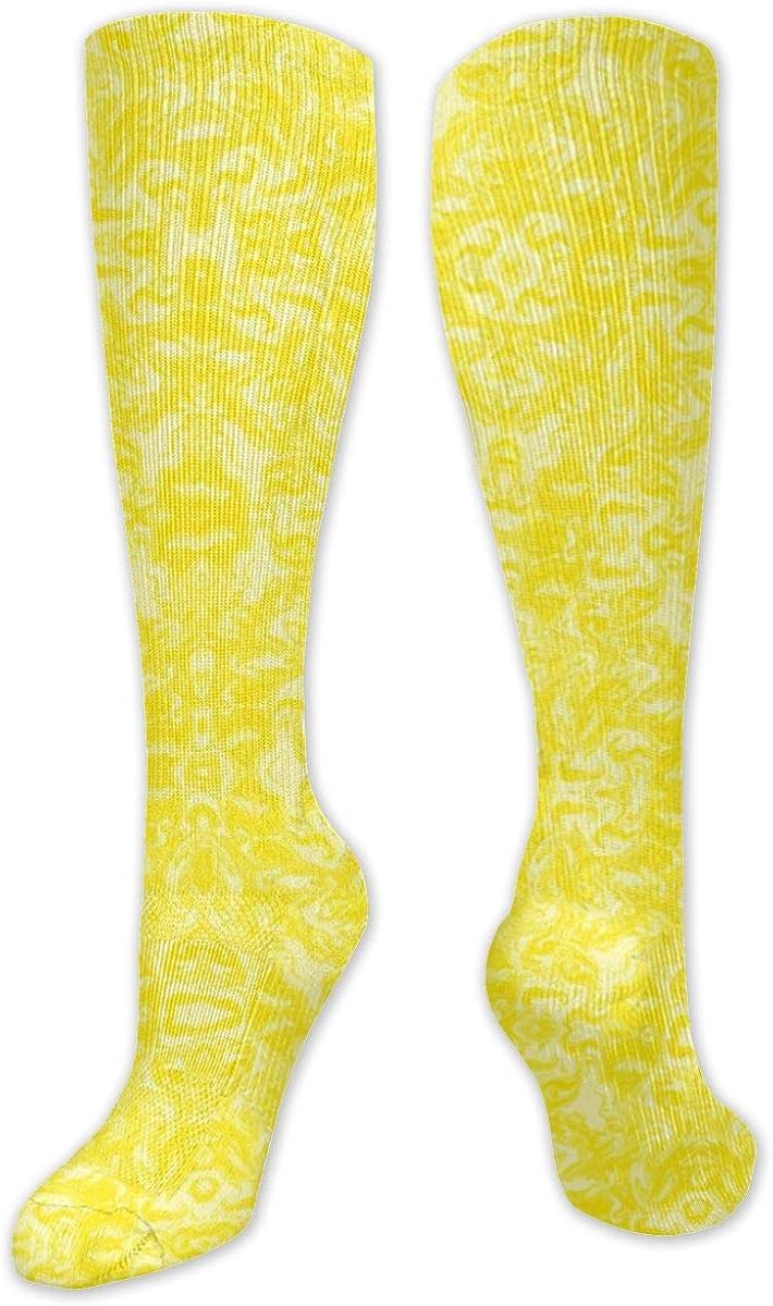 Millennial Calico In Sunny Yellow Compression Socks Knee Long High