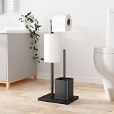 Susswiff Stainless Steel Free Standing Toilet Roll Holder with Brush view 7