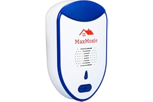 MaxMoxie Ultrasonic Pest Repeller Humane Mice Control Electronic Insect Repellent Reject Rodent Bed Bug Spider Rat Defender Home Animal Plug in 2 Pack