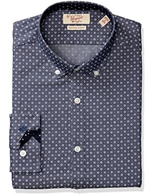 Men's Slim Fit Printed Dress Shirt