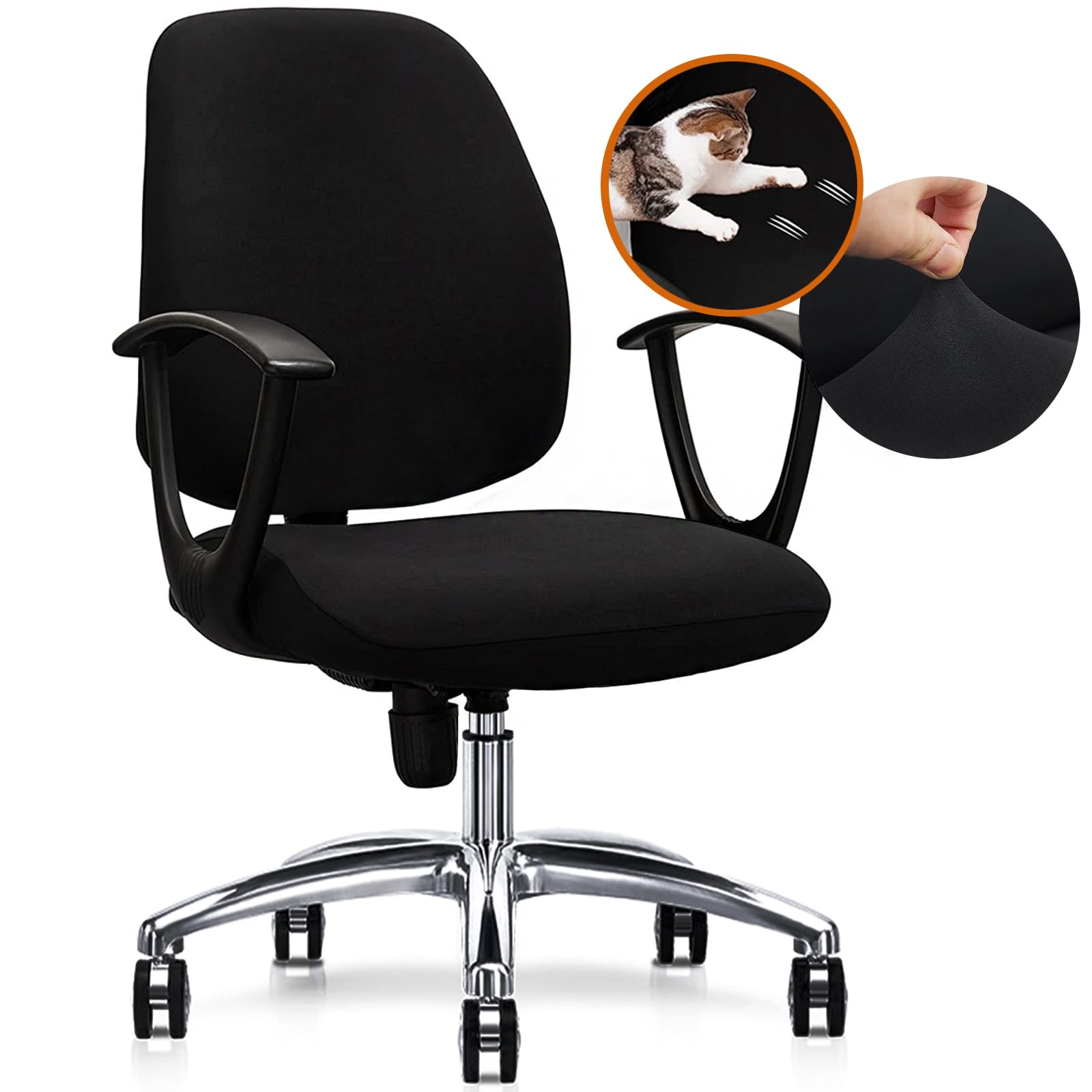 wonderfulwu Stretch Chair Covers Spandex Office Computer Chair Cover Removable Washable Rotate Swivel Chair Protective Covers