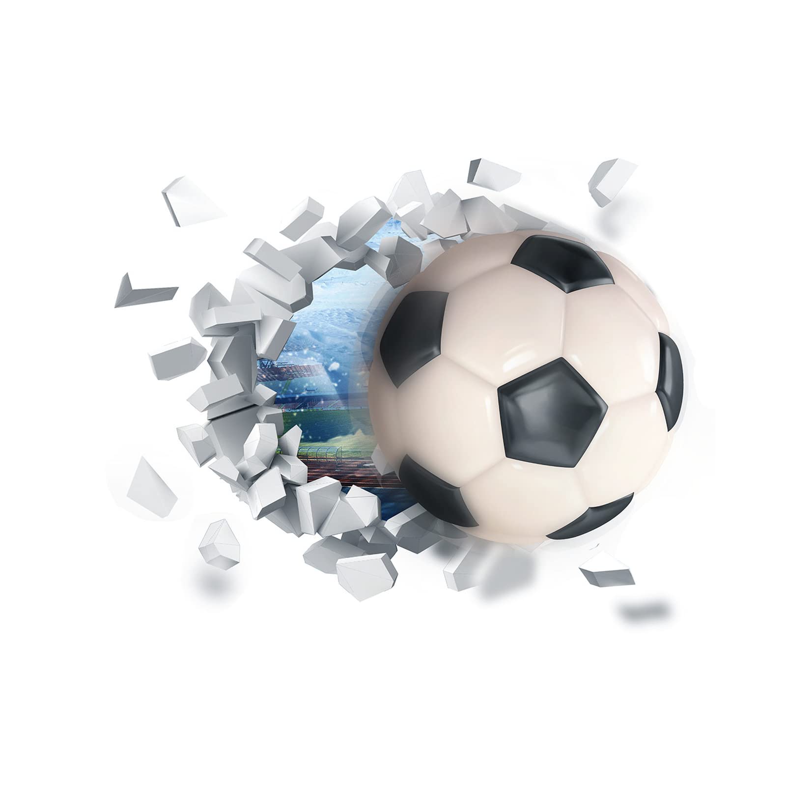 YunBey Football Wall Stickers 3D Soccer Wallpaper for Bedrooms for Boys Removable Football Sport Wall Art Decal for Playroom Living Room Kids Room Accessories — image 1
