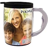 PixMug 15 oz Photo Mug with Spill Proof Top DIY Insert Your Own Photos or Create and Print Inserts Online 1 Pack
