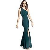 Dress the Population Womens Georgina Asymmetrical Bow Neckline Bodycon Midi Dress