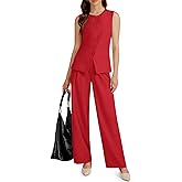 Casly Lamiit Women's 2 Piece Outfit Spring 2026 Sleeveless Suit Vest and Wide Leg Pants Business Casual Travel Blazer Sets