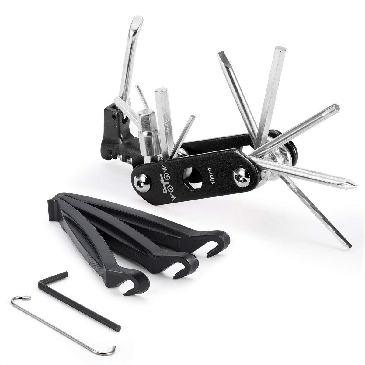 WOTOW 14 in 1 Multi-Function Bike Bicycle Repair Tool Kit Allen Wrench with Tire Pry Bars Rods