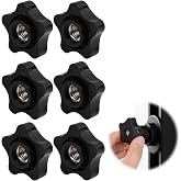 6 Pcs 3/8-16 Threaded Knob Nut, 5 Star Shaped Female Thread Knob | 3/8"-16, Sturdy PP and Stainless Steel Thread, Plastic Star Knobs Screw-On Clamping Knobs for Tool, Machinery &amp; Equipment