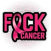 3Pcs Pink Ribbon Fuck Cancer Sticker Gifts, Pink Ribbon Stickers, Breast Cancer Awareness Stickers Quote Vinyl Decal Waterproof for Laptop, Water Bottle, Gift for Fighters and Survivors 3