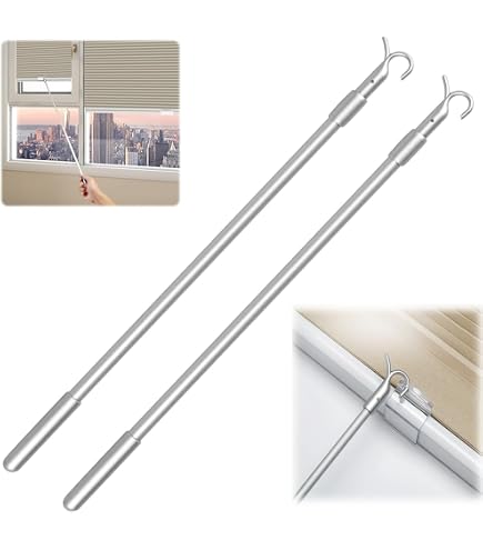 Tige De Traction Pour Stores - Longueur Réglable Jusqu'à 117 Cm - Mécanisme De Verrouillage Sécurisé - Plastique Durable - 2