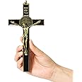 VINETEN Crucifix- Saint Benedict Wall Cross Metal Wall Art-Cross Give Blessing and The Spiritual Sacred 8 Inch