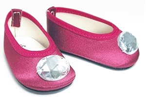 Sophia's - 18" Doll - Jeweled Toe Satin Ballet Flat - Berry