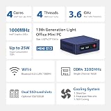 Beelink Mini PC S13 N150 16GB RAM 1TB SSD 4K WiFi6 BT5.2 Windows 11 view 3