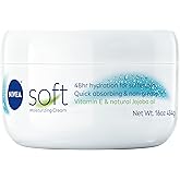 NIVEA Soft Refreshingly Soft Moisturizing Cream, Lightweight Body Moisturizer for Face, Body and Hands, Body Cream Enriched with Jojoba Oil and Vitamin E, 16 Oz Jar