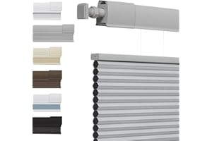 Tonature No Tools No Drill Top Down Bottom Up Cellular Shades for Windows, 1" Blackout Fabric, Cordless Honeycomb Blinds for Indoor Window, Thermal Insulated Noise Reduction, 39.5" W x 72" H, Grey