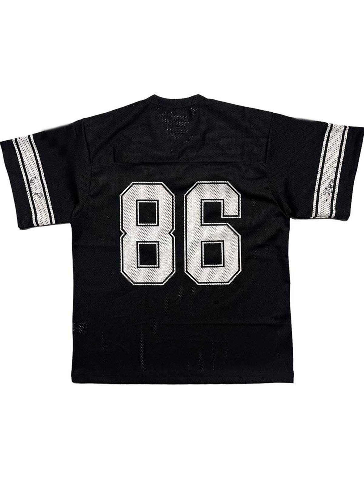 Photo 1 of Alyweatry Women Y2k Graphic Oversized Jersey Tee Sporty Aesthetic Number Letter Print Jersey Shirt Preppy Clothes (86 Black, S)