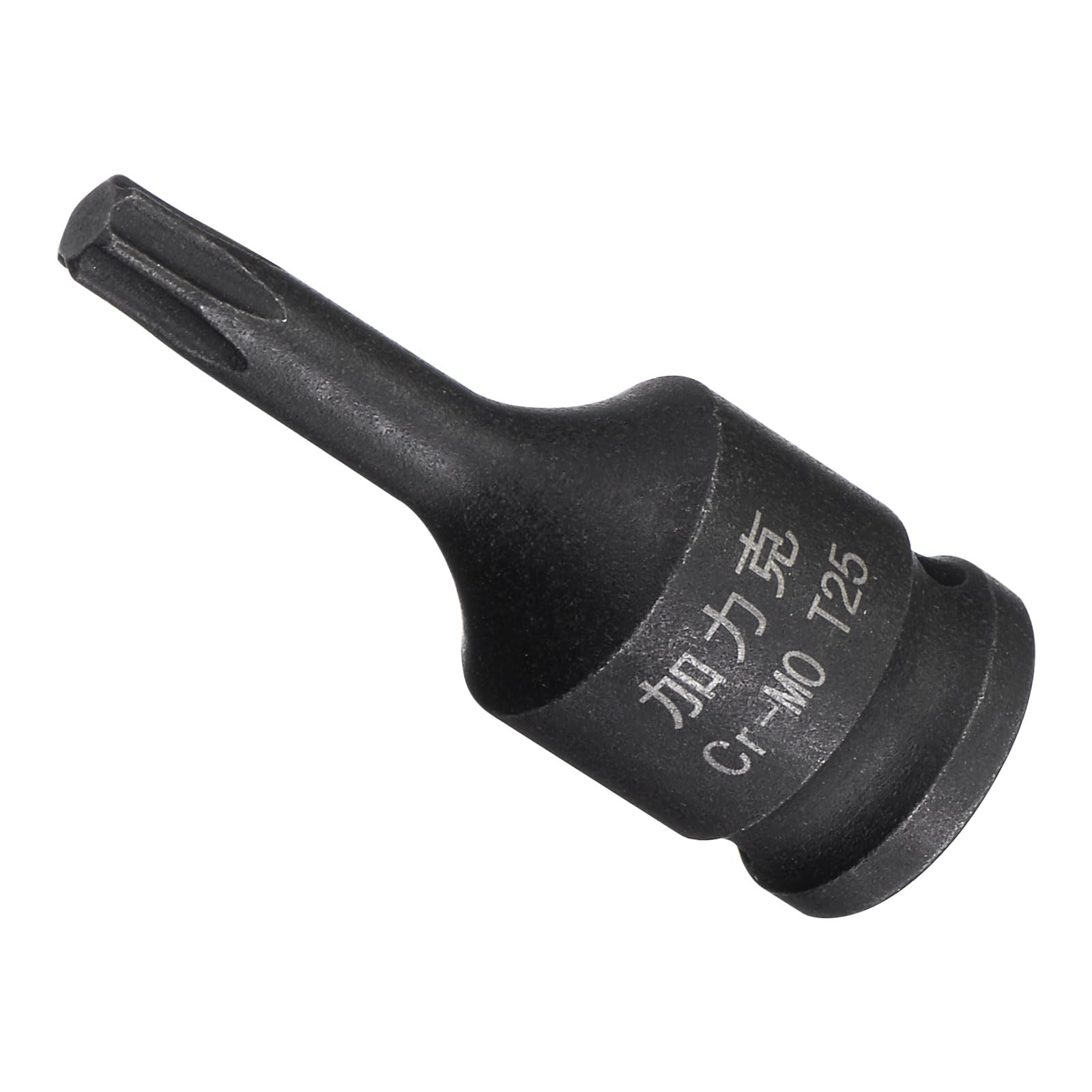 CoCud Impact Torx Bit Socket, T25 1/4" Square Drive 35mm Length, CR-MO Chamfer Design Pin Hole 6 Point Star Socket Bit - (Applications: for Automotive Repair)